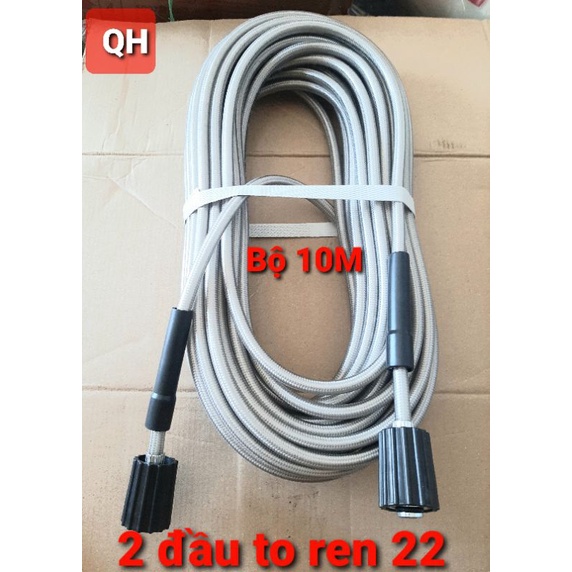 ống Dây Xịt Rửa Xe Áp Lực Cao 3 Lớp Lõi 10M-15M - 20M - Ren 22mm loại 1