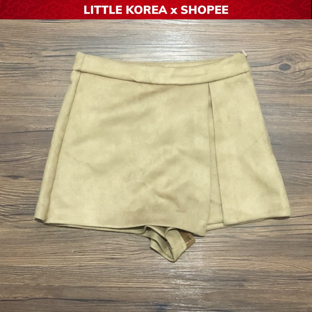 Quần Váy Nữ Da Lộn Cạp Cao Dáng Chữ A - LITTLE KOREA