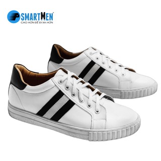 Giày Thể thao nam SMARTMEN tăng chiều cao da bò GD-700 Trắng