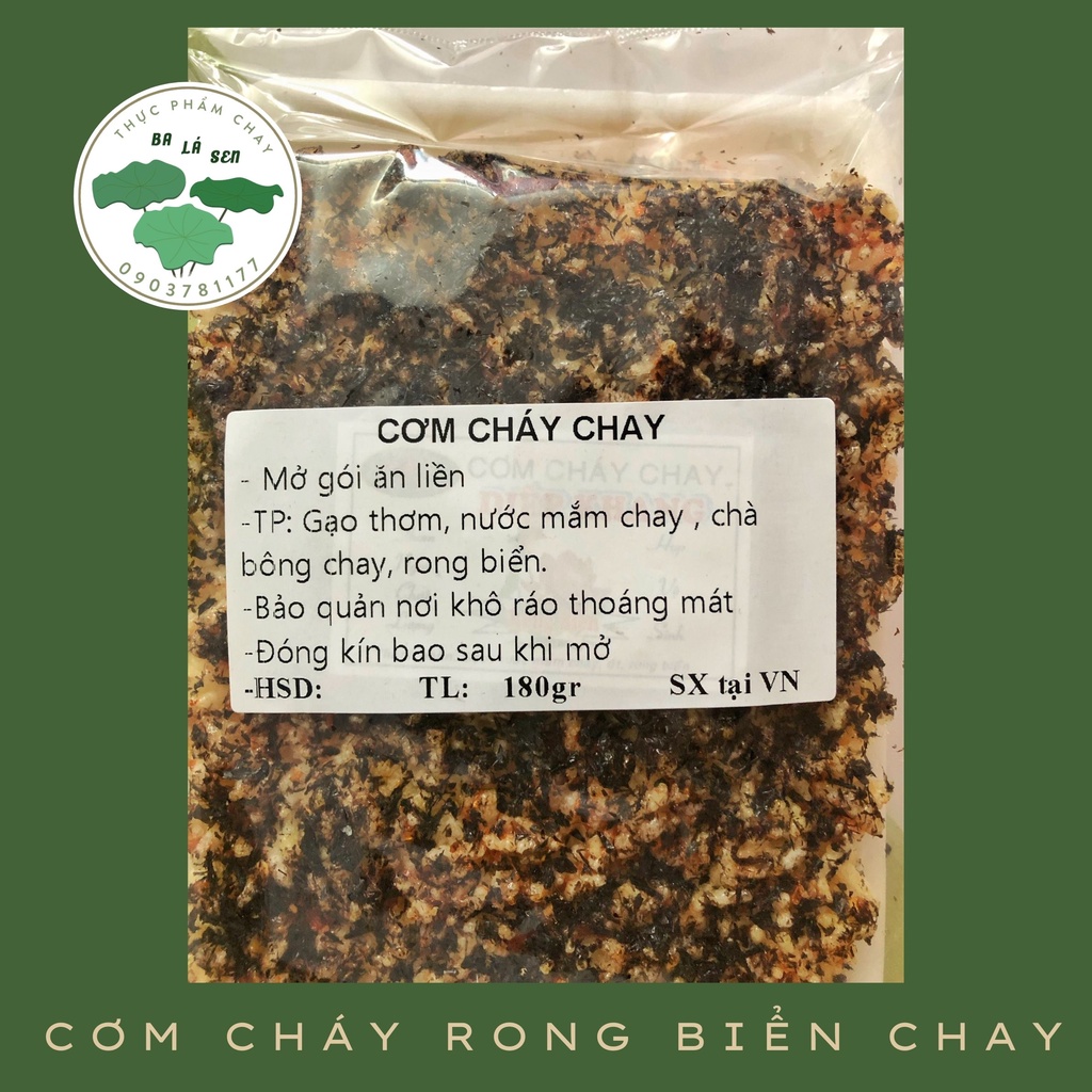 Cơm cháy rong biển chay giòn, đậm gia vị 180gr