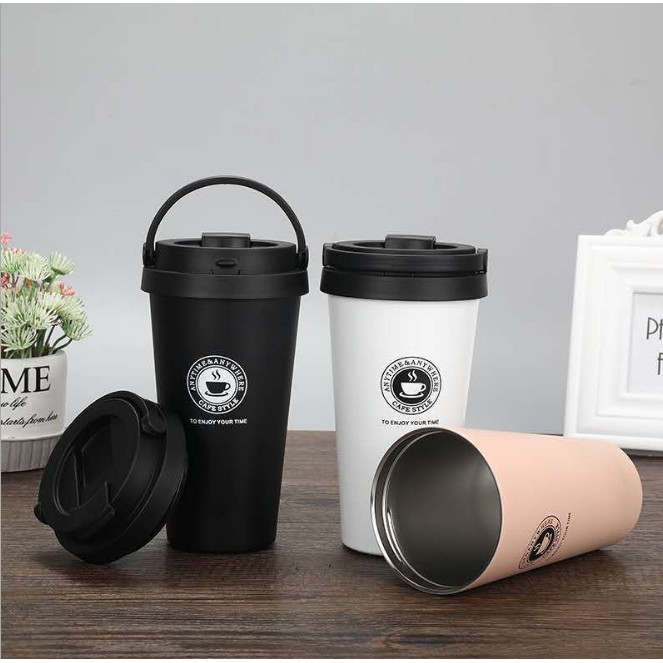 Ly giữ nhiệt Cafe kiểu dáng Hàn Quốc nhỏ gọn sang trọng 500ml | BigBuy360 - bigbuy360.vn