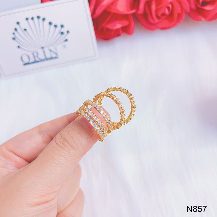 Nhẫn nữ đính đá tấm thiết kế cao cấp Orin N857