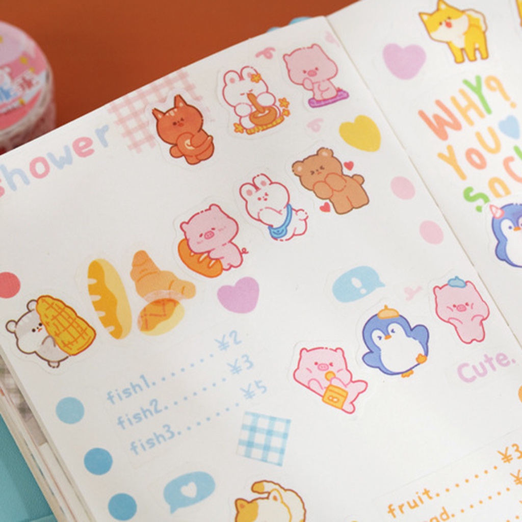 Băng Keo Washi Họa Tiết Hoạt Hình Dùng Trang Trí DIY