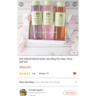 Nước hoa hồng Pixi Glow Tonic 250ml