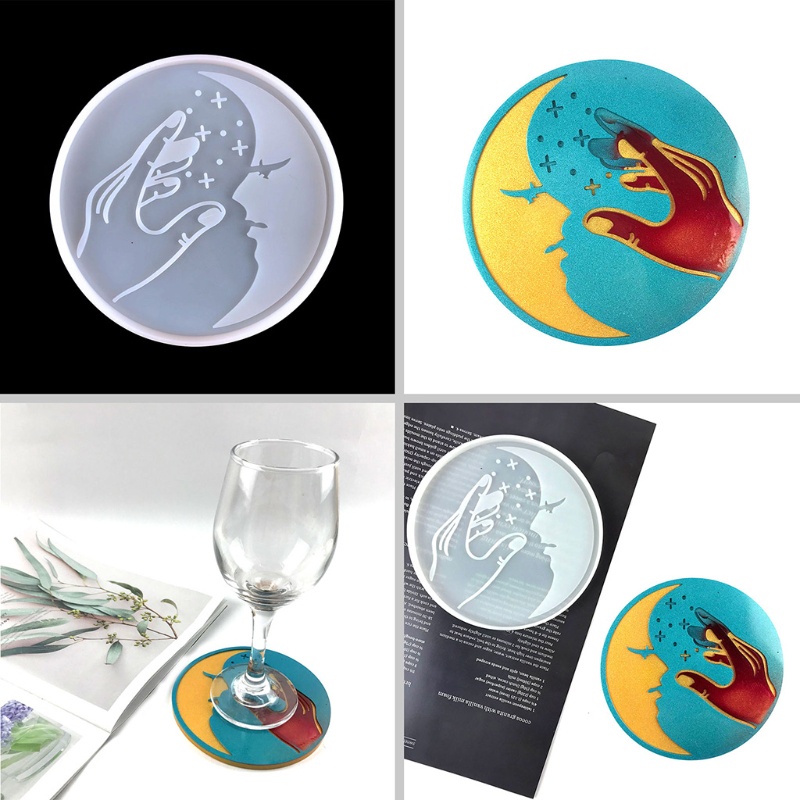 Sa Khuôn Làm Đế Lót Ly Hình Mặt Trăng Sáng Tạo