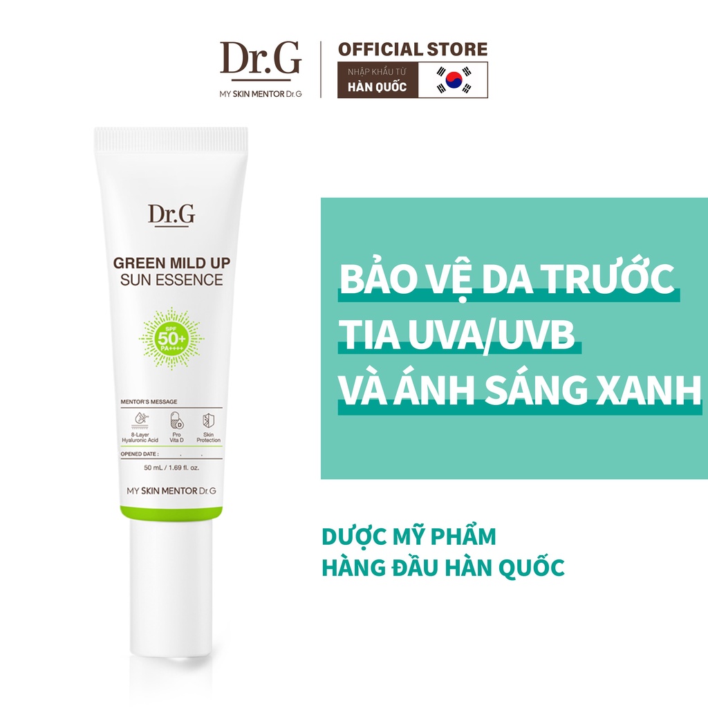 Dr.G kem chống nắng bảo vệ da Green Mild Up Sun Essence SPF50+ PA++++ |  Shopee Việt Nam