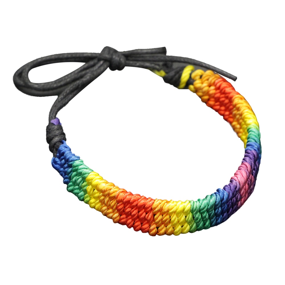 Vòng tay dây bện màu cầu vồng LGBT đẹp mắt thời trang