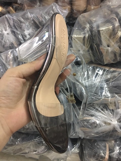 [THANH LÝ] Sandal quai trong thanh lý gót 7cm