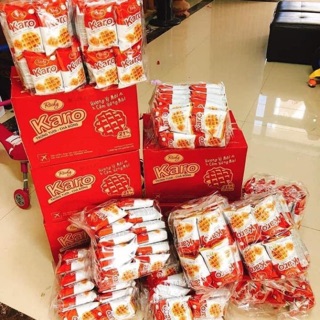 Thùng 10 gói bánh Trứng tươi - Chà bông Karo HSD T03.2024