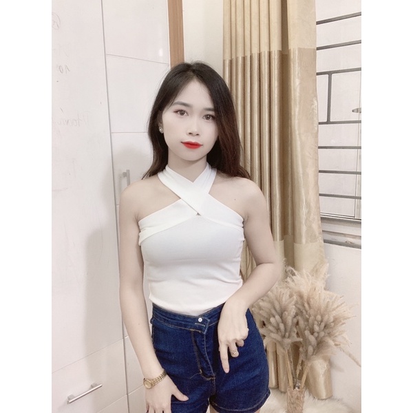 Áo thun cổ yếm siêu tôn dáng (Ảnh thật shop chụp )