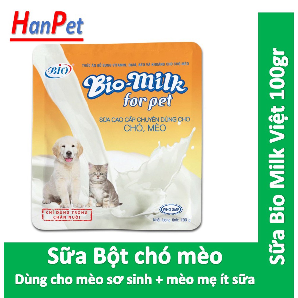 Sữa Cho Chó Mèo (3 loại)  Bio Milk - Sữa bio milk 100g Sữa chua uống Sữa bột dinh dưỡng thú cưng