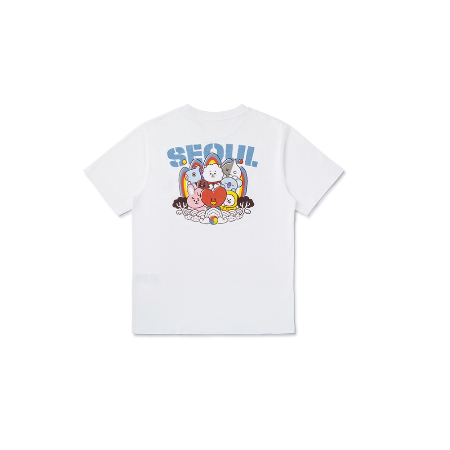 LINE FRIENDS BT21 UNIVERSE SPACE T-SHIRT ÁO IN HÌNH BT21 CHỦ ĐỀ KHÔNG GIAN