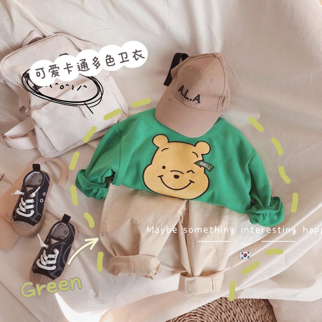Áo Sweater Cotton Cổ Tròn Màu Kẹo Ngọt In Họa Tiết Hoạt Hình Phong Cách Hàn Quốc Thời Trang Mùa Thu 2022 Cho Bé