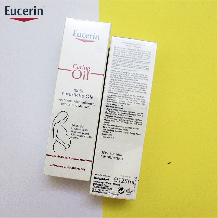 [NHẬP KHẨU-TEM PHỤ] Dầu dưỡng Eucerin giảm rạn da Natural Caring Oil 125ml