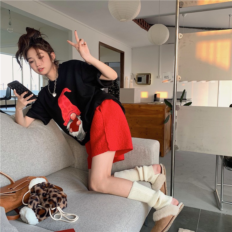 Áo thun nữ in hình cute cổ tròn tay ngắn form rộng unisex freesize hàng Quảng Châu ANDOSA AT04