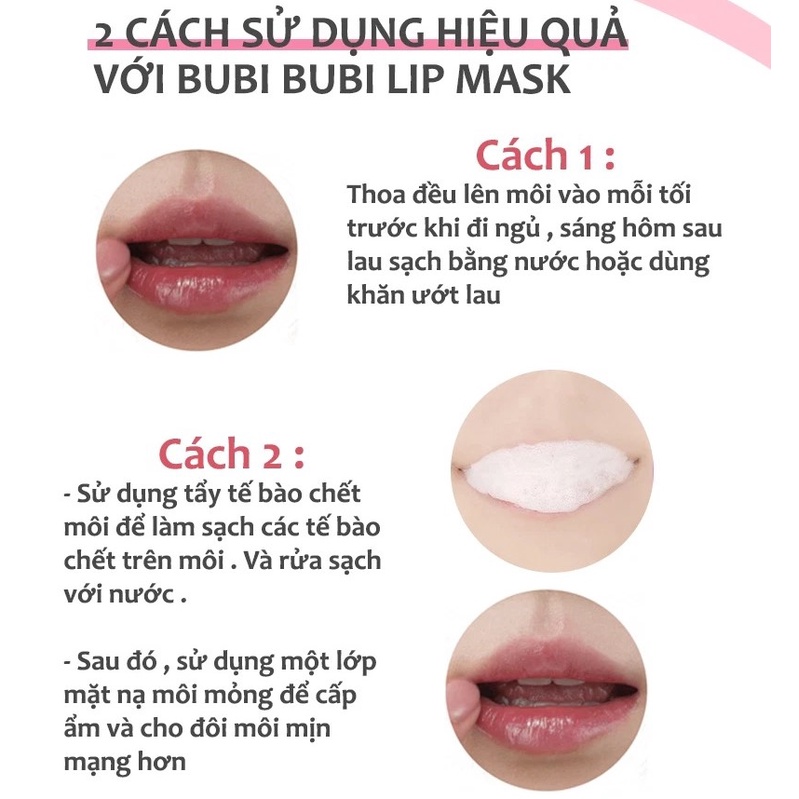 Mặt nạ ngủ môi Unpa dưỡng ẩm, làm hồng môi bubi bubi lip mask 9g NPP Shoptido