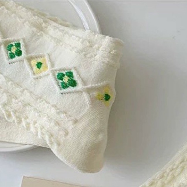 Set 03 tất len thêu ullzang xinh xắn