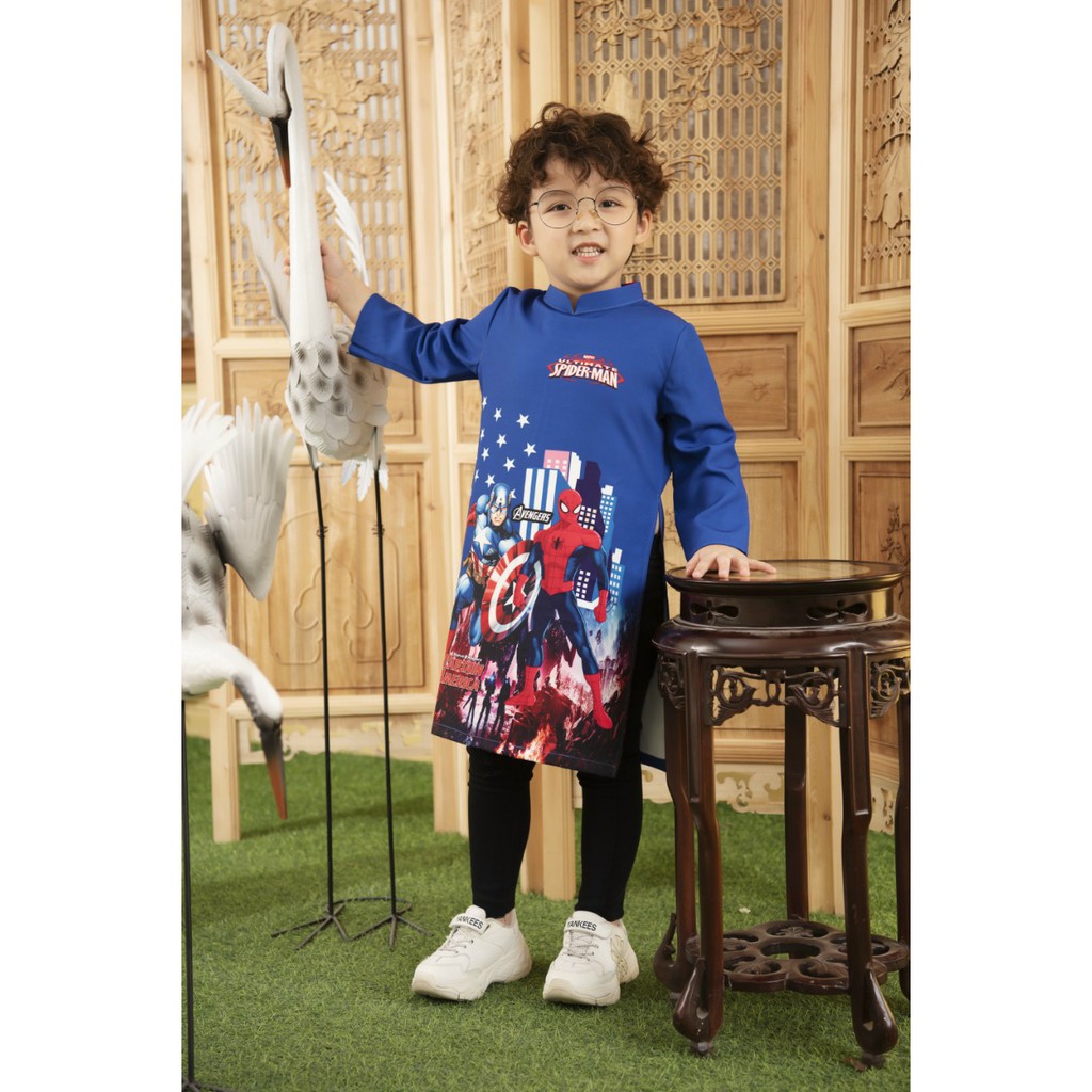 ÁO DÀI BÉ TRAI🎀LINLEE🎀ÁO DÀI SIÊU NHÂN ÁO DÀI CAO CẤP