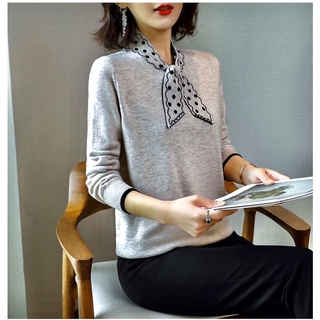 Áo len cổ nơ săn sale taobao