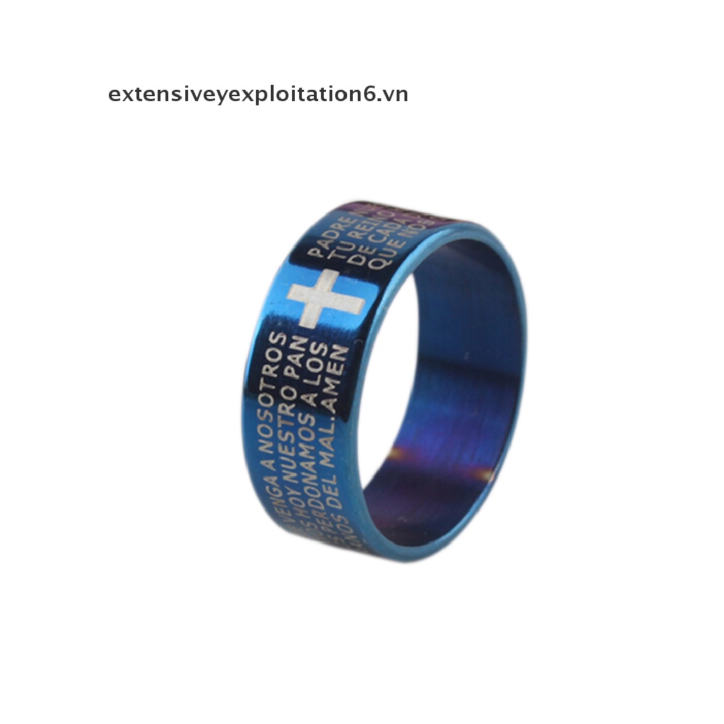 1 Nhẫn Thép Titan Khắc Chữ Thập E6VN / E6VN