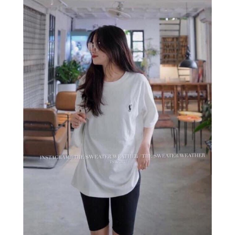 [NEW] Áo Thun Thêu Hình Nhỏ Basic Oversixe,Phông Tay Lỡ Thêu Hình Ngựa Form Rộng Nam Nữ( Hàng Sẵn)
