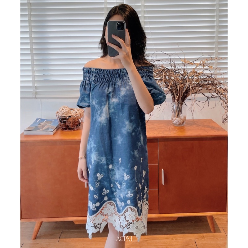Lilie dress / Váy tay phồng phối ren