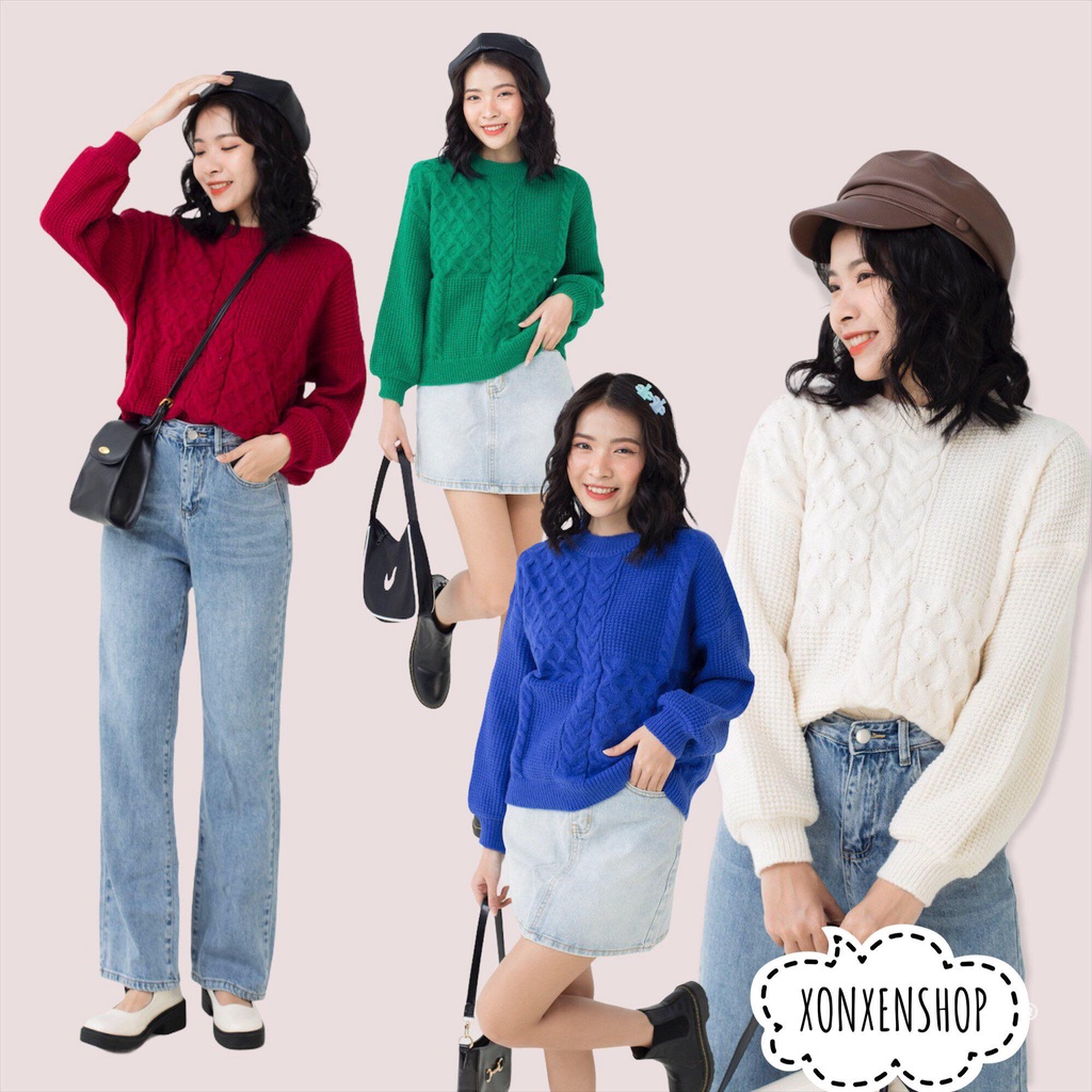 Áo len sợi vặn thừng chất len dày dặn free size XONXEN TAM KỲ 269 HÙNG VƯƠNG mã 6068