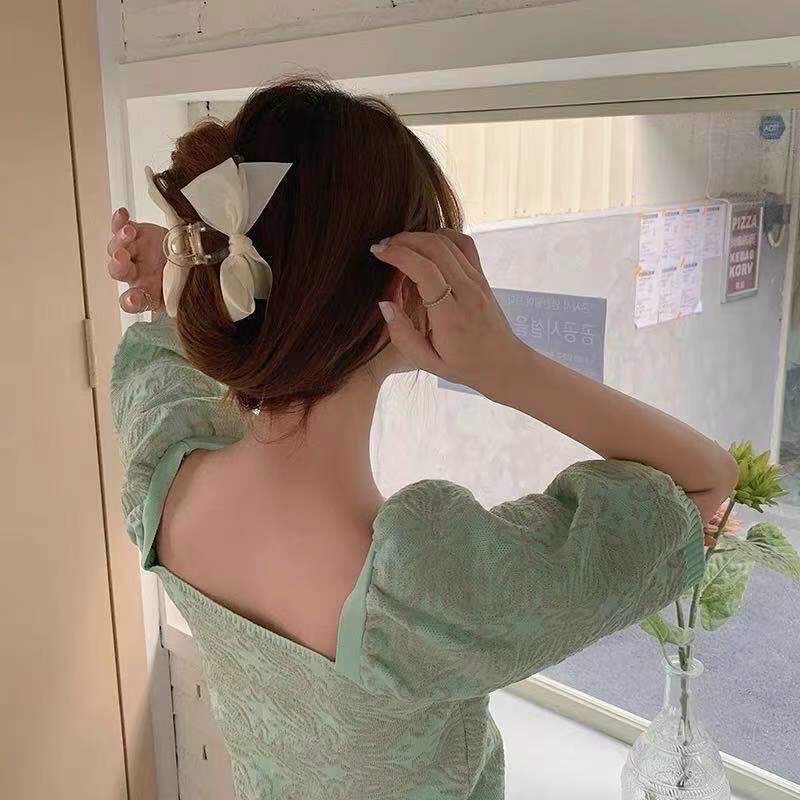 Kẹp Tóc Răng Cá Mập Đính Nơ Sang Chảnh Cho Nữ