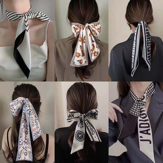 Dây cột tóc vải lụa đính nơ xinh xắn cho nữ