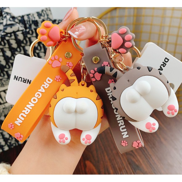 Móc khóa trà sữa# Móc khóa hình mông mèo