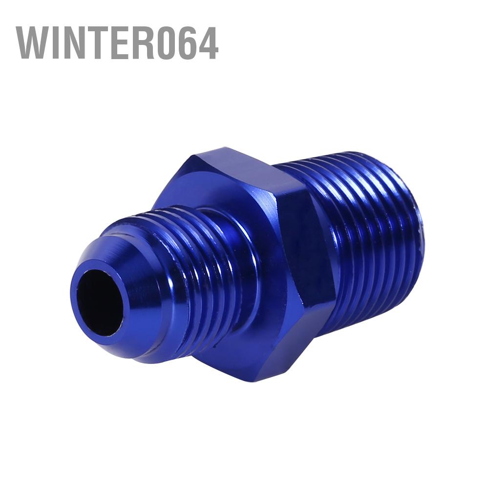 Winter064 Aluminum Male Flare AN6 To 3/8&quot; NPT Straight Fuel Oil Fitting Adapter Blue