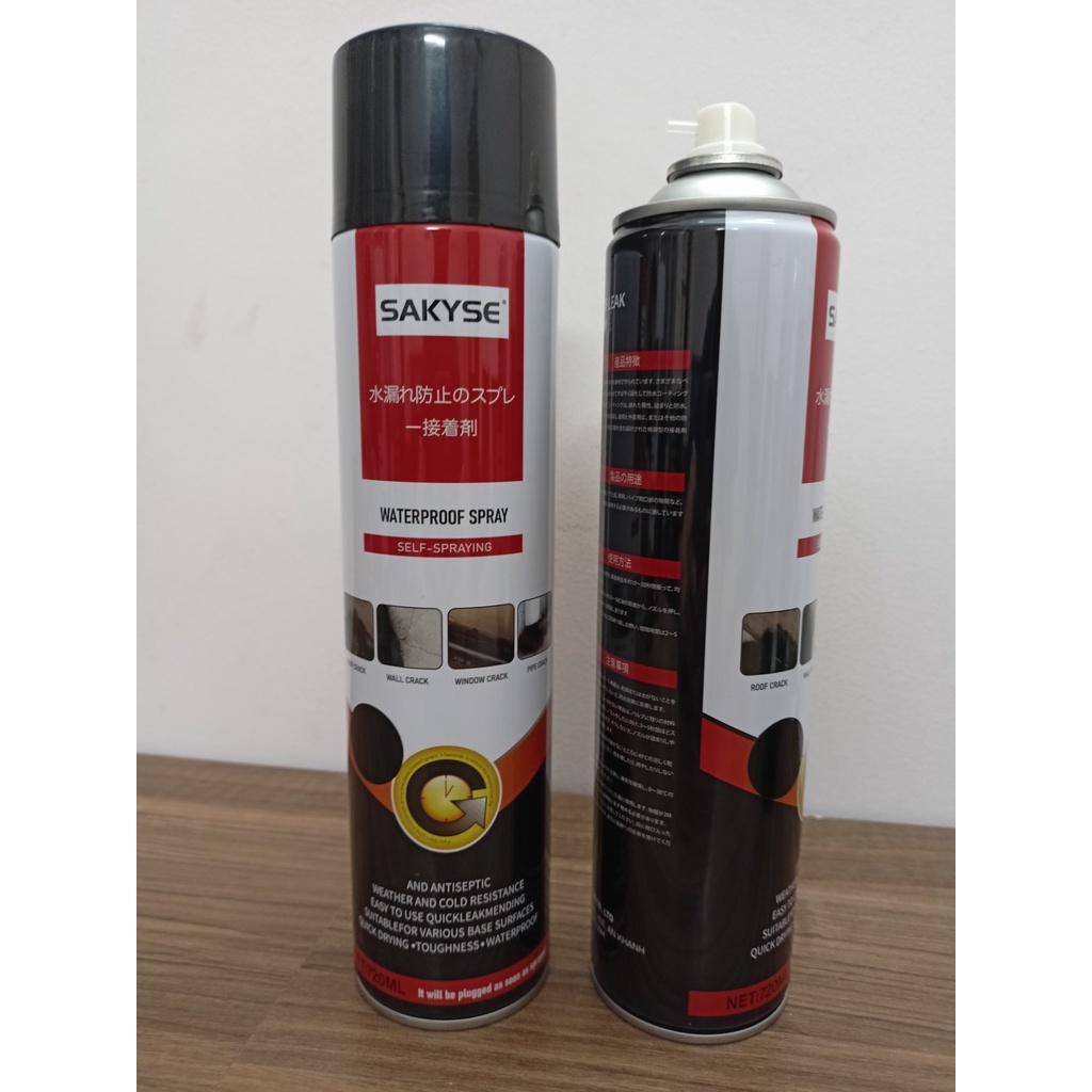 Bình xịt chống thấm Sakyse Nhật Bản 720ml chống thấm dột tường, trần nhà, mái tôn, sân thượng bản mới 2022
