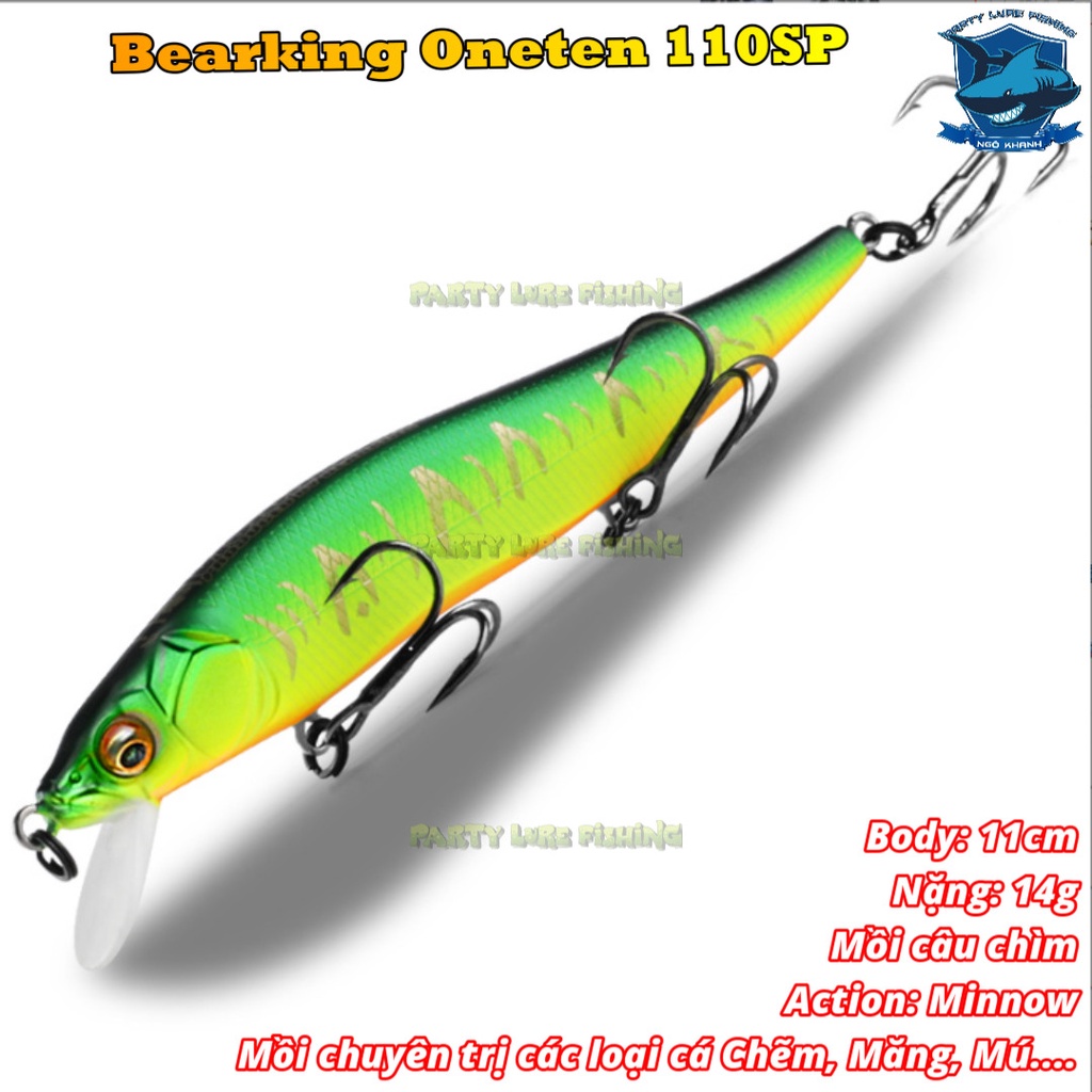 Mồi câu cá Bearking Oneten 110SP, mồi lure cá chẽm, măng, mú...