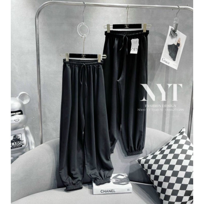 quần vải tăm bo gấu cạp chun lưng cao hot hit cho các chị yêu