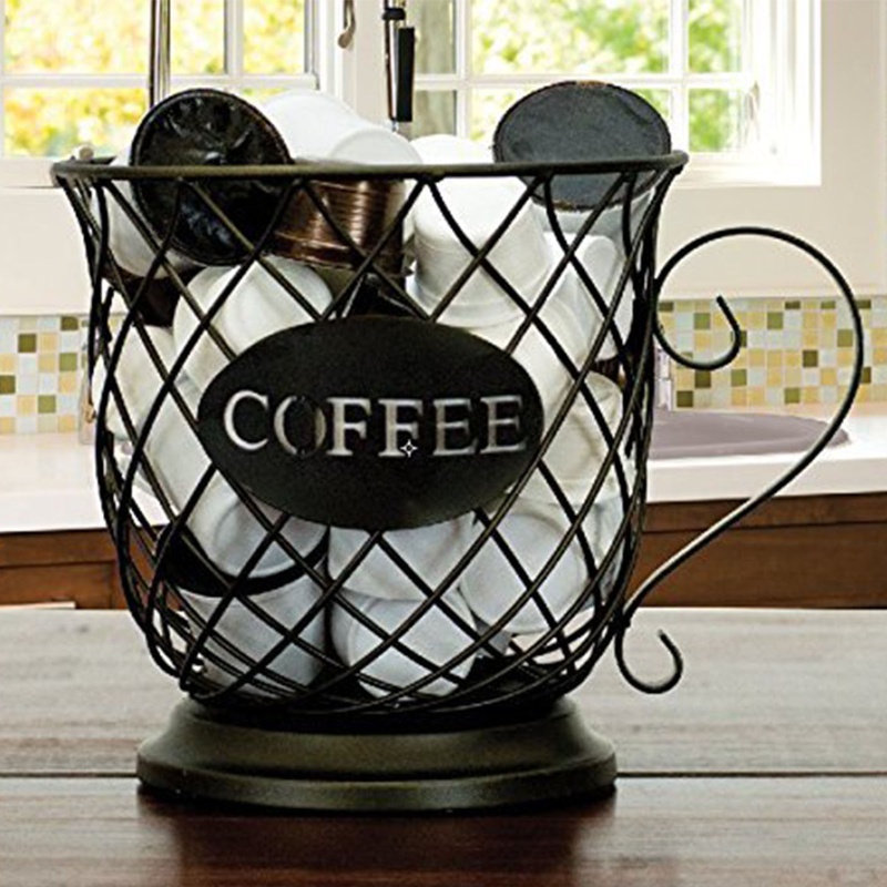 PCF* European Style Simple Fashion Coffee Pod Holder K-cup Organizer Fruit Storage Basket for Coffee Shop Bar Counter Cabinet