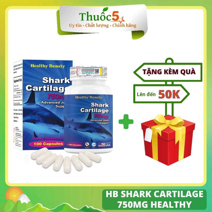 HB Shark Cartilage 750mg Healthy sụn cá mập hỗ trợ bổ xương khớp hộp 100v