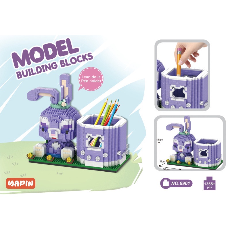 Khối lắp ghép giá đỡ bút hình phi hành gia vũ trụ 3D cho trẻ nhỏ