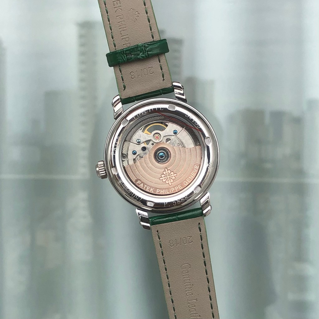 Đồng Hồ Nam PP GENEVE Viền Đá, Cơ Lộ Máy Automatic Nhật, Size 41mm Chống Nước 5ATM