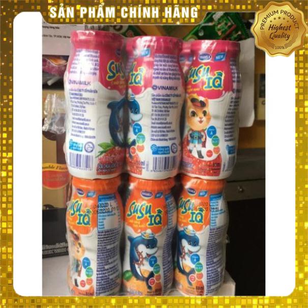 Vỉ 6 Lọ Sữa Chua Uống Susu Cam,Dâu 80ml