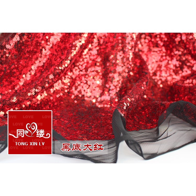 3mmEncryption Sequined Fabric Mesh Embroidered Performance Formal Dress Bag Shoes Fabric Wedding Tablecloth Decoration