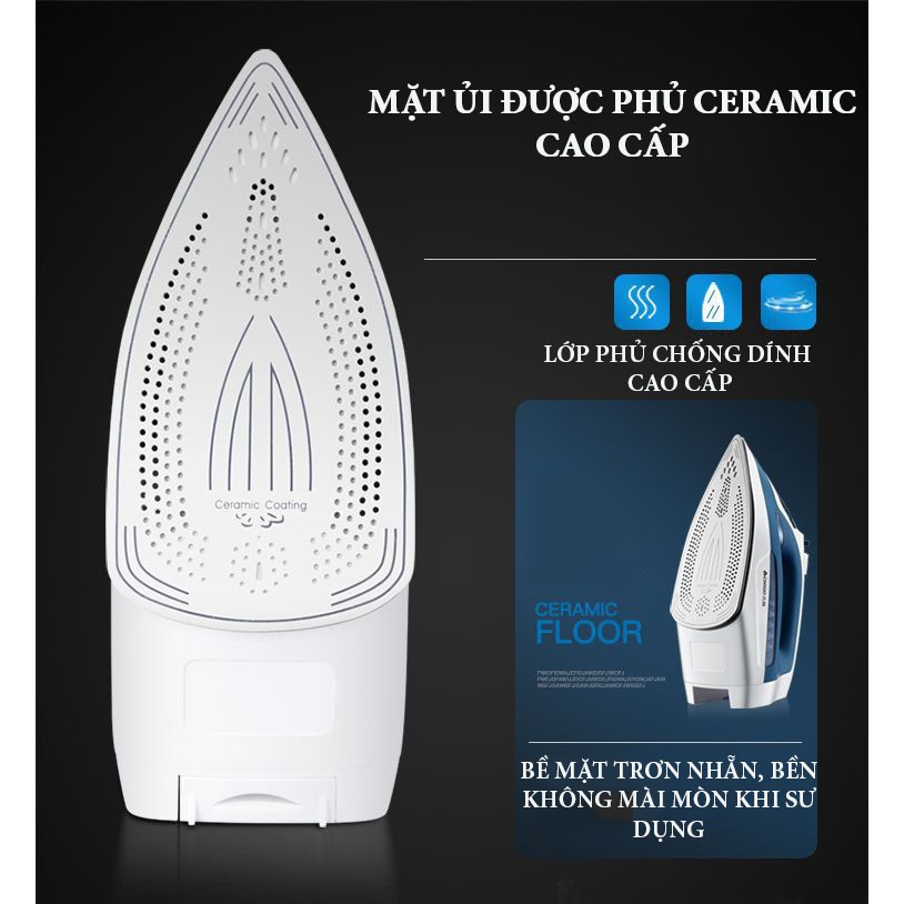 Bàn Ủi Hơi Nước CHIGO ZG-Y038 Thiết Kế Tháo Rời Không Dây, Công Xuất lớn 2000W - Hàng Chính Hãng