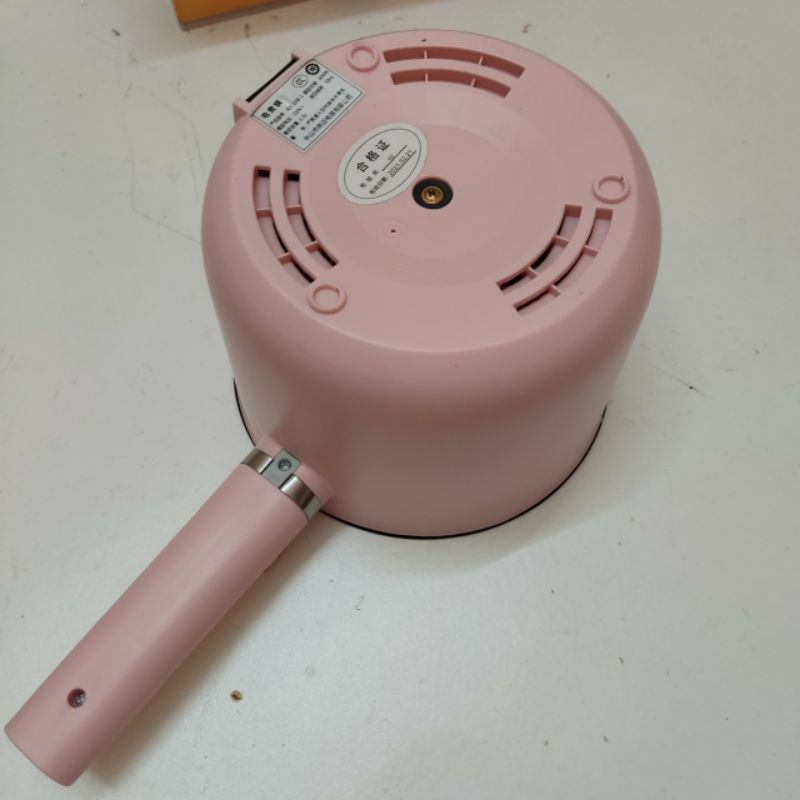 Nồi lẩu điện mini đa năng màu hồng Ankale, nồi điện chống dính, nấu mì chiên trứng, xào rau, dung tích 1,5l