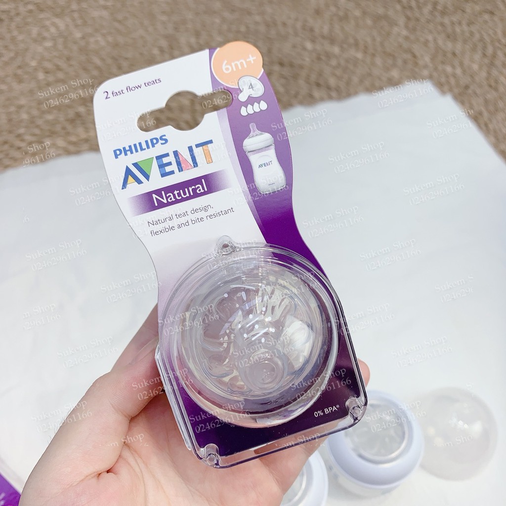 Núm Ty Thay Thế Bình Sữa Avent Natural- Núm Mô Phỏng Ty Mẹ( AV1)