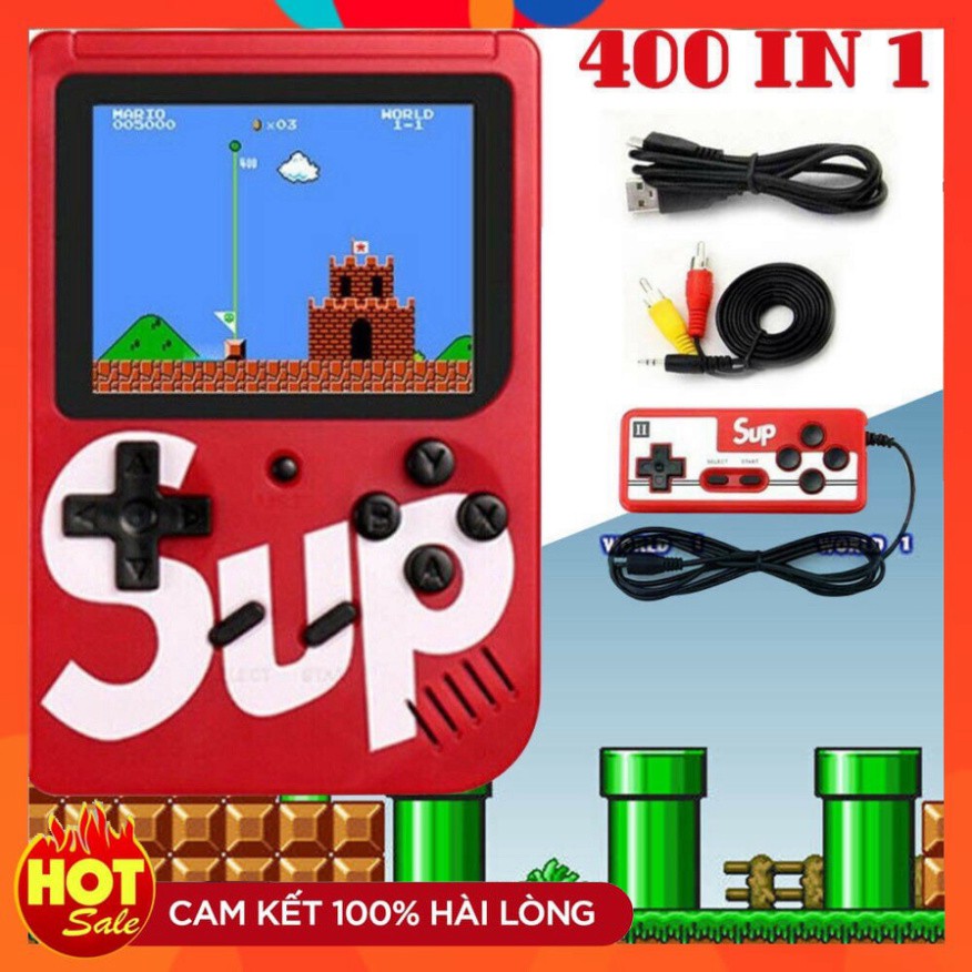 Máy Chơi Game SUP400 Cầm Tay G1 Plus - HƠN 400 TRÒ CHƠI(kèm tay cầm 2 người chơi)