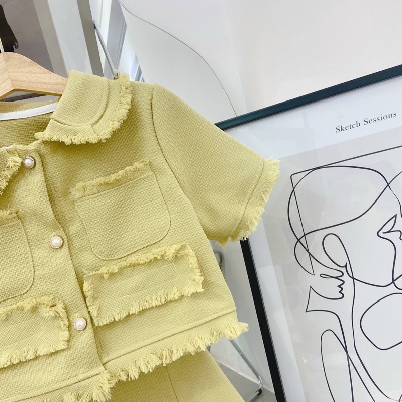 SET CROP BỐ DẠ VÀNG TƯA LAI + CHÂN VÁY