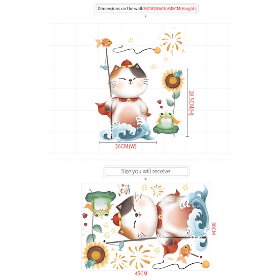 Decal trang trí tường -Thần mèo và hoàng tử ếch