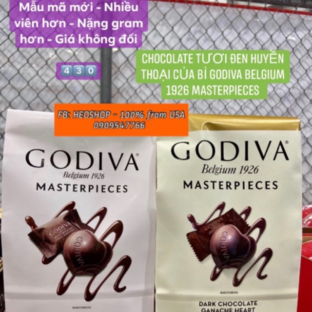 CHOCOLATE ĐEN HUYỀN THOẠI CỦA BỈ GODIVA BELGIUM 1926 MASTERPIECES