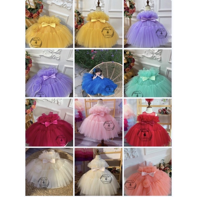 VÁY CÔNG CHÚA BÈO GẤU  NHIỀU LỚP💕💕💕 tặng kèm cài 💕💕💕