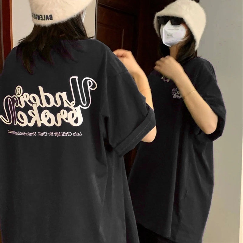 Áo Thun COZOK Ngắn Tay Dáng Rộng In Họa Tiết Vintage Hàn Quốc