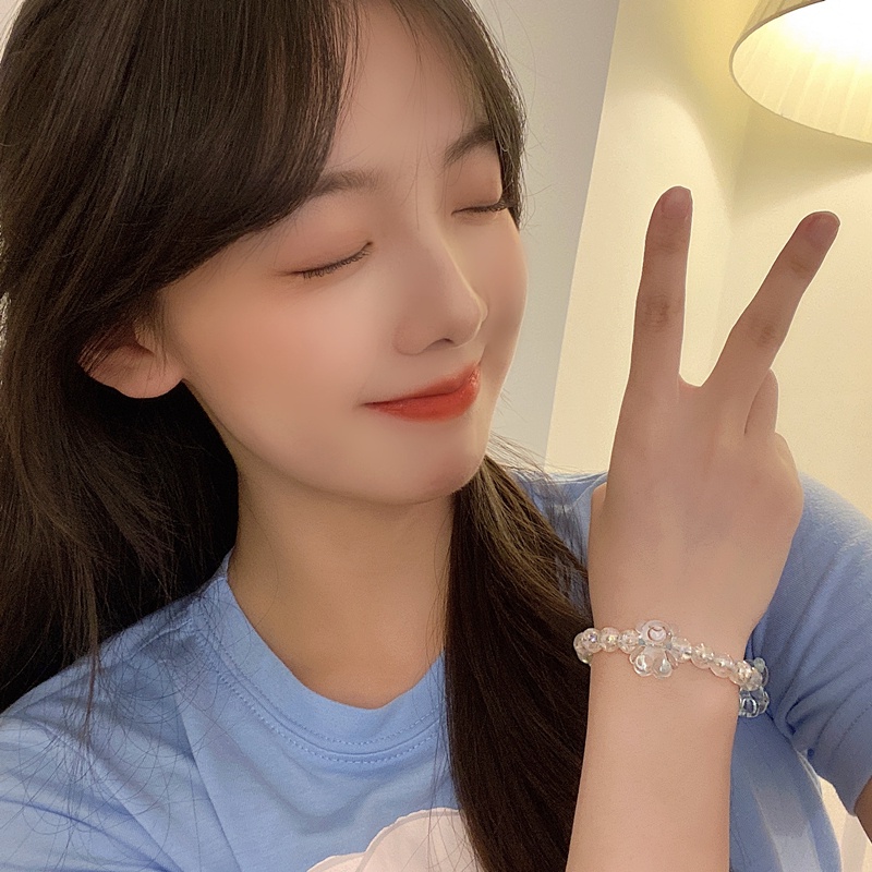 Dây buộc tóc trong suốt hình gấu dễ thương dành cho nữ